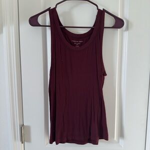 American Eagle Outfitters Maroon Soft & Sexy Rib Tank Top
